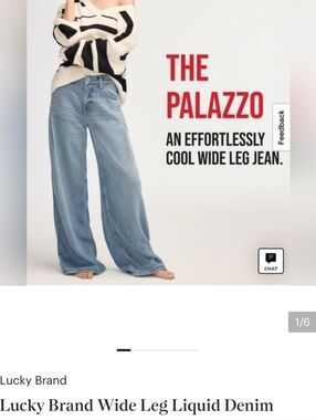 Lucky Brand Light Blue Palazzo Wide-Leg Jeans